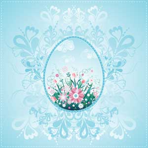 One-easter-egg-on-blue-background-with-decorative-elements